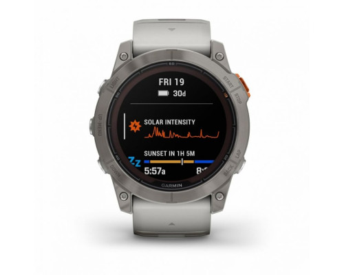 Умные часы Garmin FENIX 7X PRO Sapphire Solar Edition Титановый корпус с дымчато-серым оранжевым ремешком