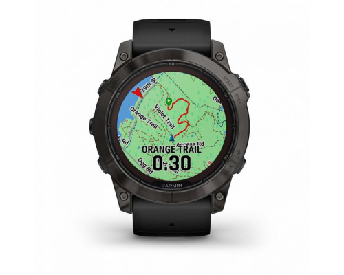 Умные часы Garmin FENIX 7X PRO Sapphire Solar Edition Титановый угольно-серый корпус с DLC-покрытием и черным ремешком