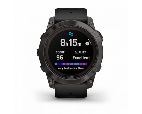 Умные часы Garmin FENIX 7X PRO Sapphire Solar Edition Титановый угольно-серый корпус с DLC-покрытием и черным ремешком