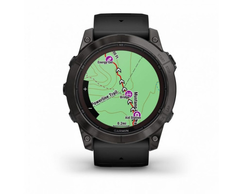 Умные часы Garmin FENIX 7X PRO Sapphire Solar Edition Титановый угольно-серый корпус с DLC-покрытием и черным ремешком