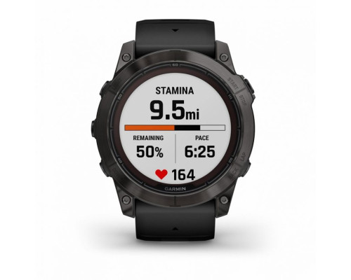 Умные часы Garmin FENIX 7X PRO Sapphire Solar Edition Титановый угольно-серый корпус с DLC-покрытием и черным ремешком