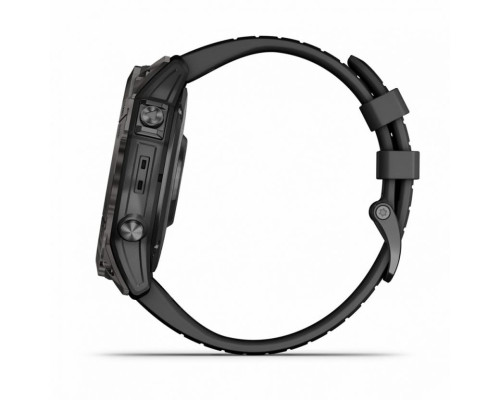 Умные часы Garmin FENIX 7X PRO Sapphire Solar Edition Титановый угольно-серый корпус с DLC-покрытием и черным ремешком