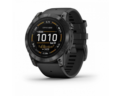 Умные часы Garmin EPIX PRO (Gen 2) Standard Edition 51 мм, серый, черный силиконовый ремешок