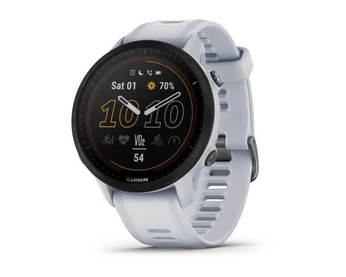 Умные часы Garmin FORERUNNER 955 Solar с белым ремешком