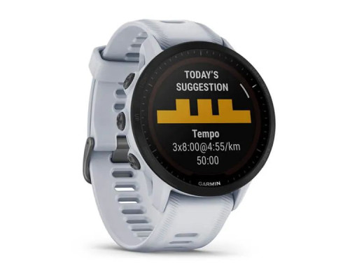 Умные часы Garmin FORERUNNER 955 Solar с белым ремешком