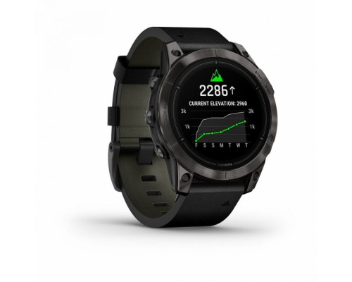 Умные часы Garmin EPIX PRO (Gen 2) Sapphire Edition 47 мм, титановый, угольно-серый DLC, черный кожаный ремешок