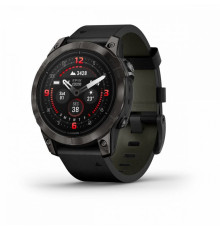 Умные часы Garmin EPIX PRO (Gen 2) Sapphire Edition 47 мм, титановый, угольно-серый DLC, черный кожаный ремешок