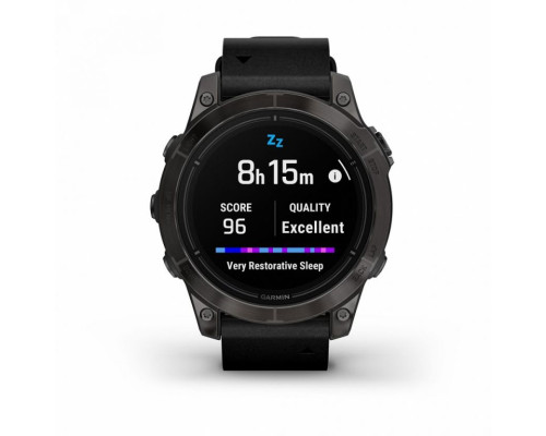 Умные часы Garmin EPIX PRO (Gen 2) Sapphire Edition 47 мм, титановый, угольно-серый DLC, черный кожаный ремешок