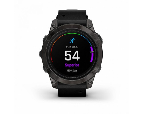 Умные часы Garmin EPIX PRO (Gen 2) Sapphire Edition 47 мм, титановый, угольно-серый DLC, черный кожаный ремешок