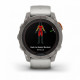 Умные часы Garmin FENIX 7 PRO Sapphire Solar титановый серый с серо-оранжевым ремешком