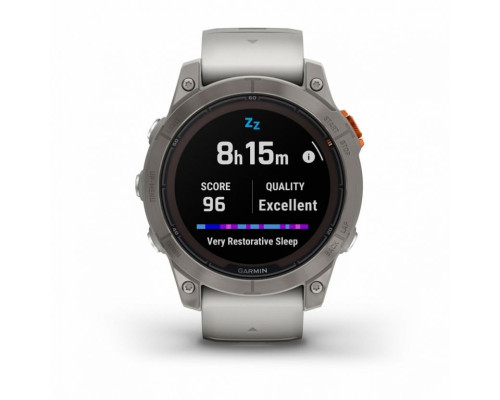 Умные часы Garmin FENIX 7 PRO Sapphire Solar титановый серый с серо-оранжевым ремешком