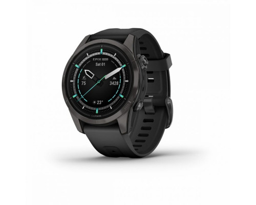 Умные часы Garmin EPIX PRO (Gen 2) Sapphire Edition 42 мм, титановый, угольно-серый, DLC, черный ремешок