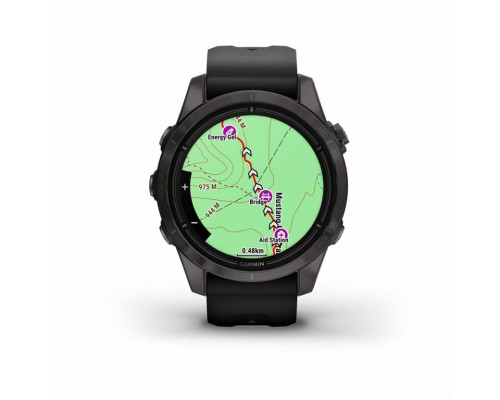 Умные часы Garmin EPIX PRO (Gen 2) Sapphire Edition 42 мм, титановый, угольно-серый, DLC, черный ремешок