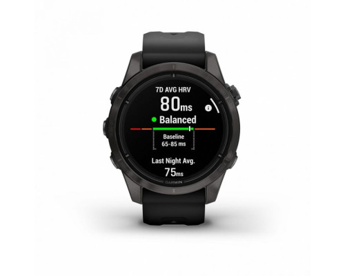 Умные часы Garmin EPIX PRO (Gen 2) Sapphire Edition 42 мм, титановый, угольно-серый, DLC, черный ремешок