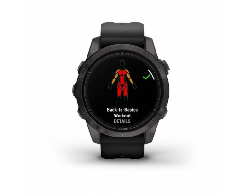 Умные часы Garmin EPIX PRO (Gen 2) Sapphire Edition 42 мм, титановый, угольно-серый, DLC, черный ремешок