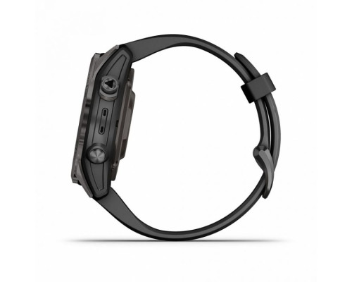 Умные часы Garmin EPIX PRO (Gen 2) Sapphire Edition 42 мм, титановый, угольно-серый, DLC, черный ремешок