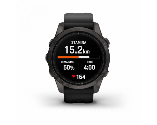 Умные часы Garmin EPIX PRO (Gen 2) Sapphire Edition 42 мм, титановый, угольно-серый, DLC, черный ремешок