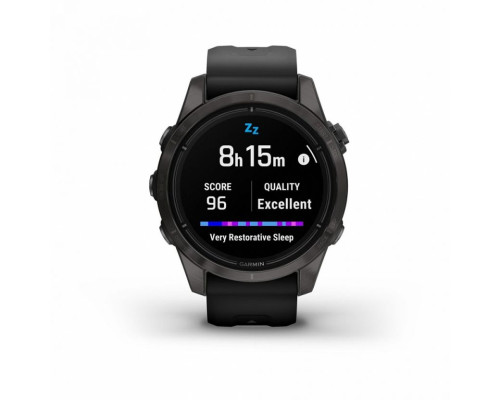 Умные часы Garmin EPIX PRO (Gen 2) Sapphire Edition 42 мм, титановый, угольно-серый, DLC, черный ремешок