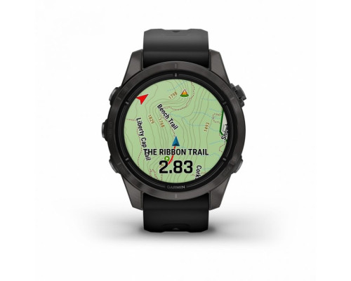 Умные часы Garmin EPIX PRO (Gen 2) Sapphire Edition 42 мм, титановый, угольно-серый, DLC, черный ремешок