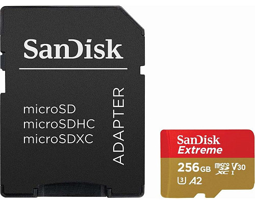 Карта памяти Sandisk Extreme 256 ГБ, 160 МБ/с, Class 10, SDSQXA1-256G-GN6MA