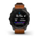 Garmin EPIX (Gen 2) Sapphire титановый черный с коричневым кожаным ремешком