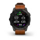 Garmin EPIX (Gen 2) Sapphire титановый черный с коричневым кожаным ремешком