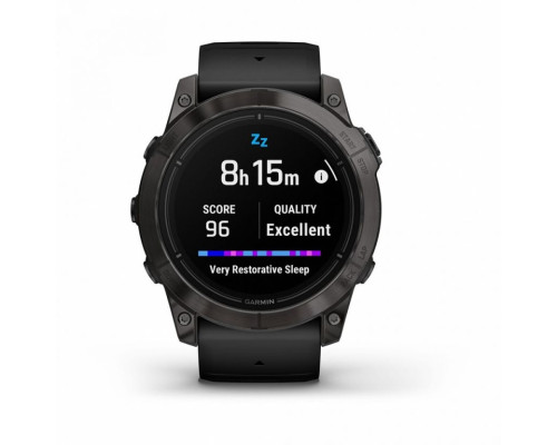 Умные часы Garmin EPIX PRO (Gen 2) Sapphire Edition 51 мм, титановый угольно-серый, DLC, черный силиконовый ремешок