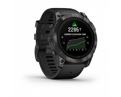 Умные часы Garmin EPIX PRO (Gen 2) Sapphire Edition 51 мм, титановый угольно-серый, DLC, черный силиконовый ремешок