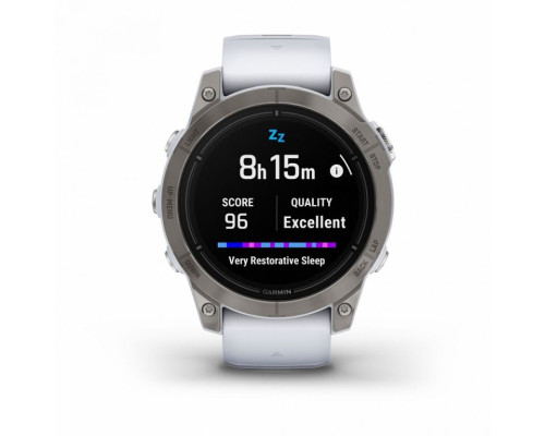 Умные часы Garmin EPIX PRO (Gen 2) Sapphire Edition 47 мм, титановый, белый DLC, белый ремешок