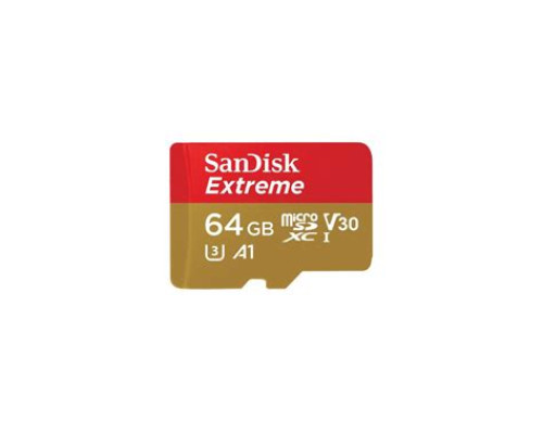 Карта памяти SanDisk Extreme microSDXC 64 Гб V30, UHS-I Class 3 (U3), Class 10 (SDSQXA2-064G-GN6MA)