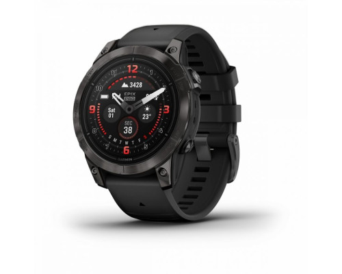 Умные часы Garmin EPIX PRO (Gen 2) Sapphire Edition 47 мм, титановый, угольно-серый DLC, черный ремешок