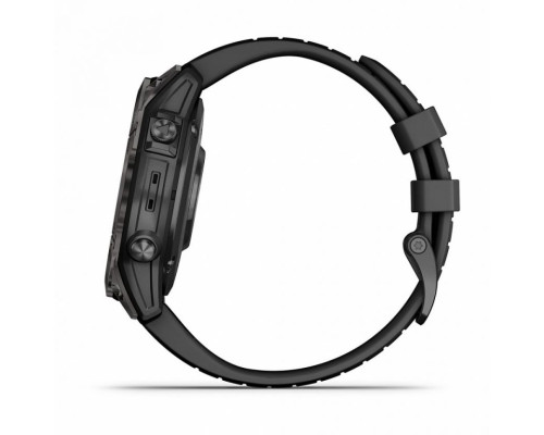 Умные часы Garmin EPIX PRO (Gen 2) Sapphire Edition 47 мм, титановый, угольно-серый DLC, черный ремешок