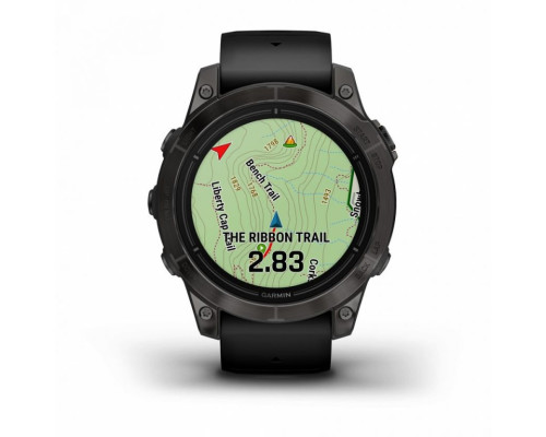 Умные часы Garmin EPIX PRO (Gen 2) Sapphire Edition 47 мм, титановый, угольно-серый DLC, черный ремешок