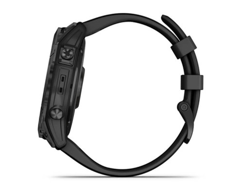 Умные часы Garmin Fenix 7X Sapphire Solar титановый черный DLC с силиконовым ремешком