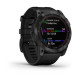 Умные часы Garmin Fenix 7X Sapphire Solar титановый черный DLC с силиконовым ремешком