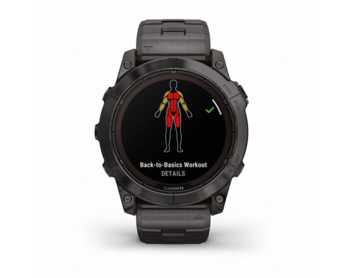 Умные часы Garmin FENIX 7X PRO Sapphire Solar Edition Титановый угольно-серый корпус с DLC-покрытием и титановым браслетом