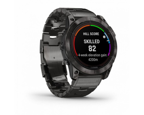 Умные часы Garmin FENIX 7X PRO Sapphire Solar Edition Титановый угольно-серый корпус с DLC-покрытием и титановым браслетом