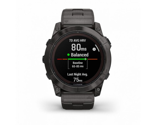 Умные часы Garmin FENIX 7X PRO Sapphire Solar Edition Титановый угольно-серый корпус с DLC-покрытием и титановым браслетом