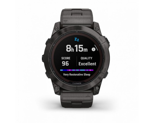 Умные часы Garmin FENIX 7X PRO Sapphire Solar Edition Титановый угольно-серый корпус с DLC-покрытием и титановым браслетом