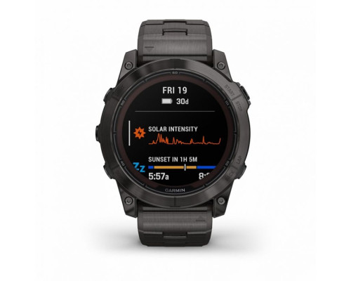 Умные часы Garmin FENIX 7X PRO Sapphire Solar Edition Титановый угольно-серый корпус с DLC-покрытием и титановым браслетом