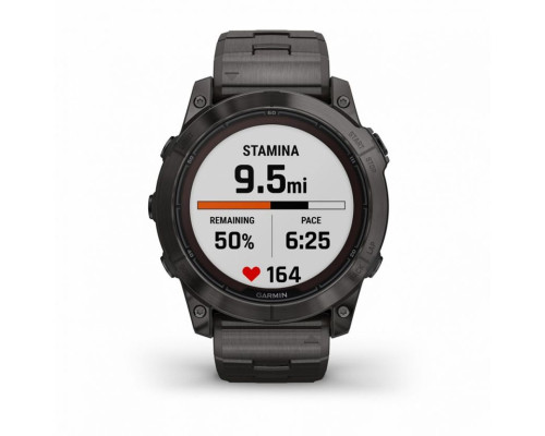 Умные часы Garmin FENIX 7X PRO Sapphire Solar Edition Титановый угольно-серый корпус с DLC-покрытием и титановым браслетом