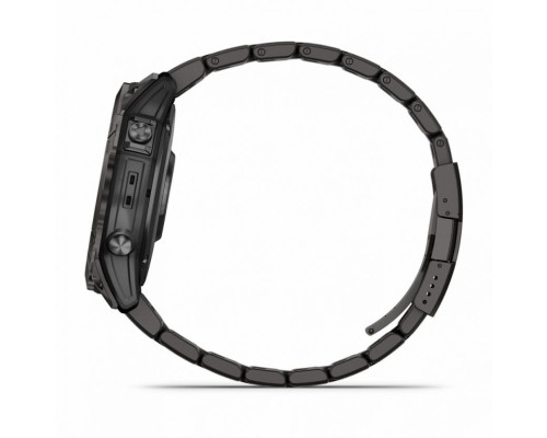 Умные часы Garmin FENIX 7X PRO Sapphire Solar Edition Титановый угольно-серый корпус с DLC-покрытием и титановым браслетом