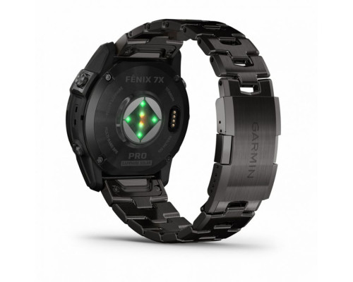 Умные часы Garmin FENIX 7X PRO Sapphire Solar Edition Титановый угольно-серый корпус с DLC-покрытием и титановым браслетом