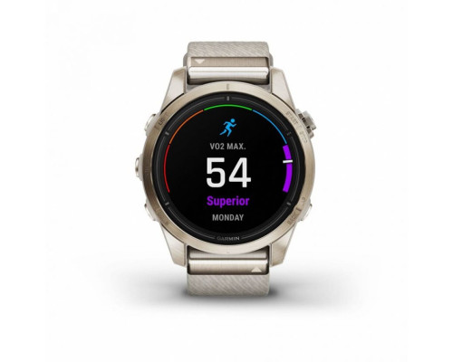 Умные часы Garmin EPIX PRO (Gen 2) Sapphire Edition 42 мм, золотистый корпус с нейлоновым ремешком сливочного цвета